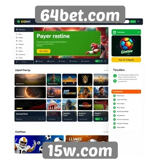 Interface do usuário do site 64bet.com é intuitiva